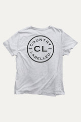 Kids Classic Signature CL T Shirt - Grey Marle - Black Logo