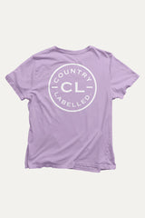 Kids Classic Signature CL T Shirt - Lavender  - White Logo
