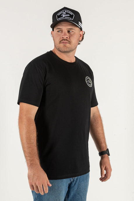 Mens Classic Signature CL T Shirt - Black - Grey Logo on