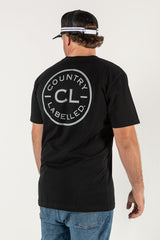 Mens Classic Signature CL T Shirt - Black - Grey Logo on