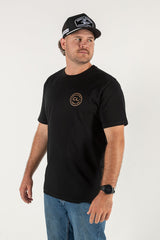 Mens Classic Signature CL T Shirt - Black - Tan Logo