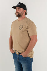 Mens Classic Signature CL T Shirt - Khaki - Black Logo