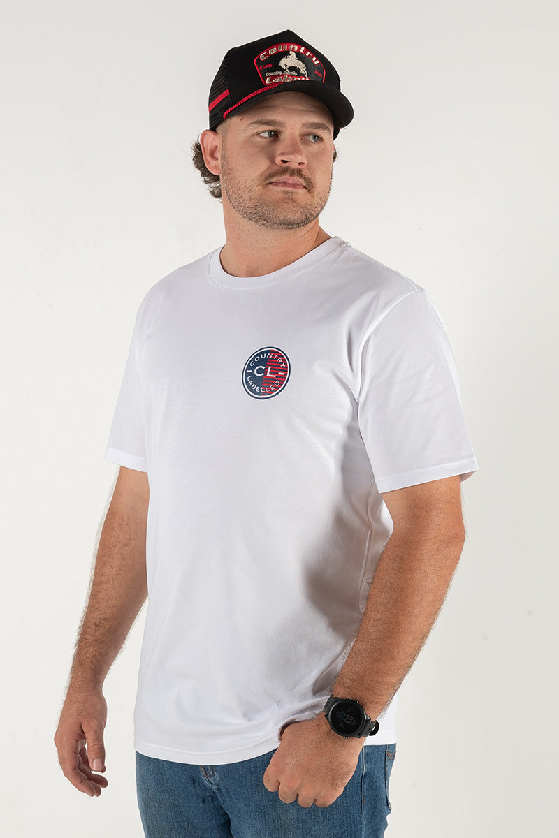 Mens Classic Signature CL T Shirt - White - Camo Logo