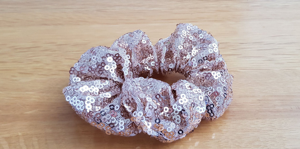 SIA sequined hair scrunchie – Black, Silver, White and Rose Gold – Free postage in Australia