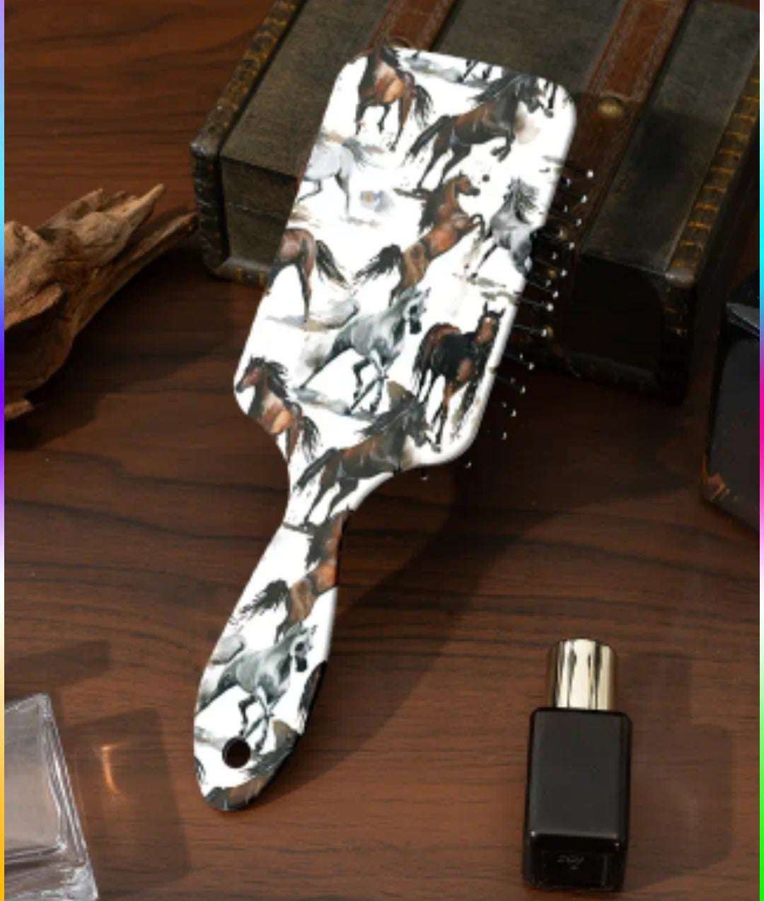 Floral Horse Print Hair brush