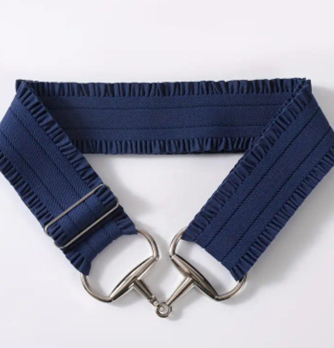 Equestrian Frill Snaffle Belts - Navy, Dusty Pink, Silver/Grey, Black  - FREE Post in AU