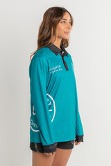 Signature Fishing Shirt - Teal & White