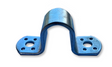 Top straddles for gates in blue and gold zinc