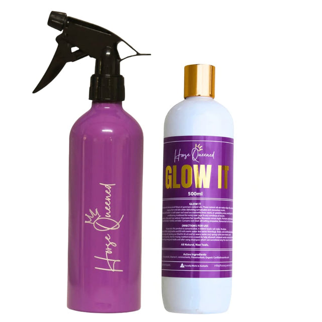 Glow It Duo – Horse Grooming Concentrate + Refillable Bottle - Horse Queened