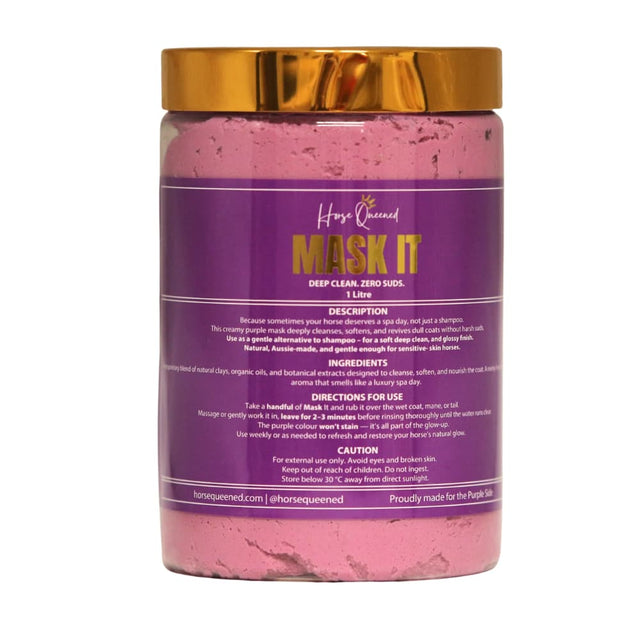Mask It – Horse Grooming Purple Clay Mask Spa | Natural Coat Wash - Horse Queened