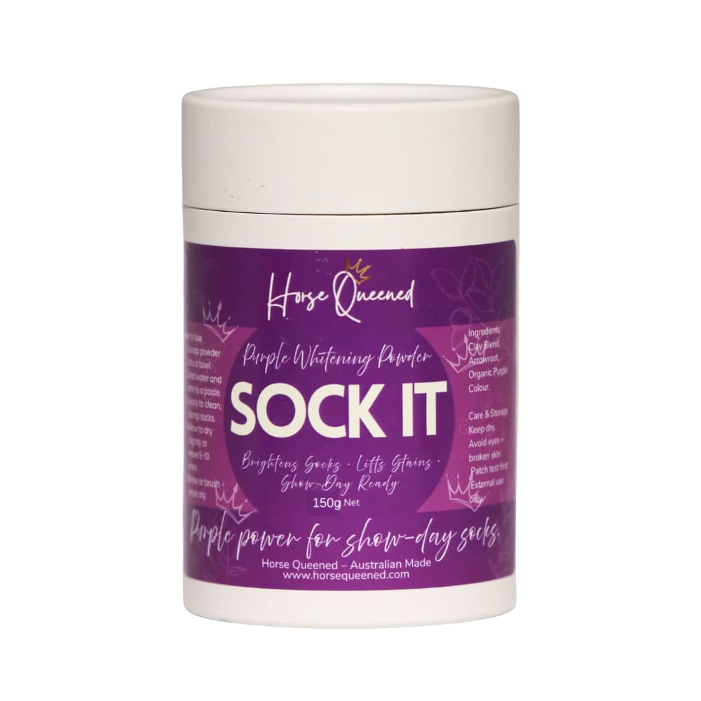 Sock It – Horse Grooming Purple Whitening Powder - Horse Queened