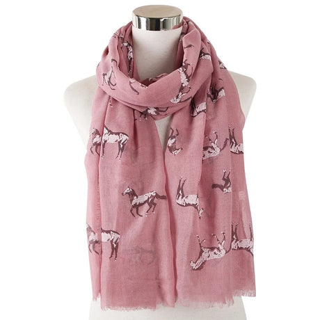 WILLOW Horse Scarf - White, Dusty pink, light grey & cream - Free postage in Australia