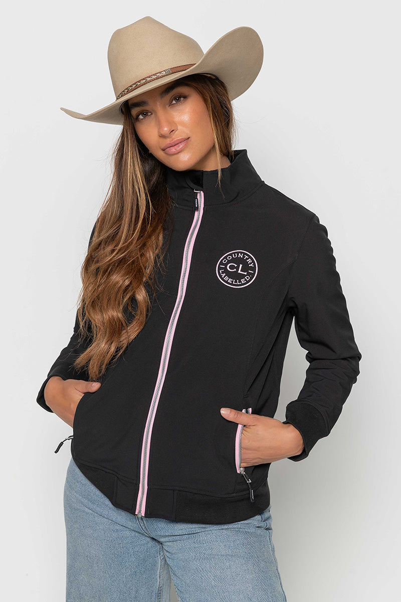 Womens - Rustler - Soft Shell Jacket - Black & Pink