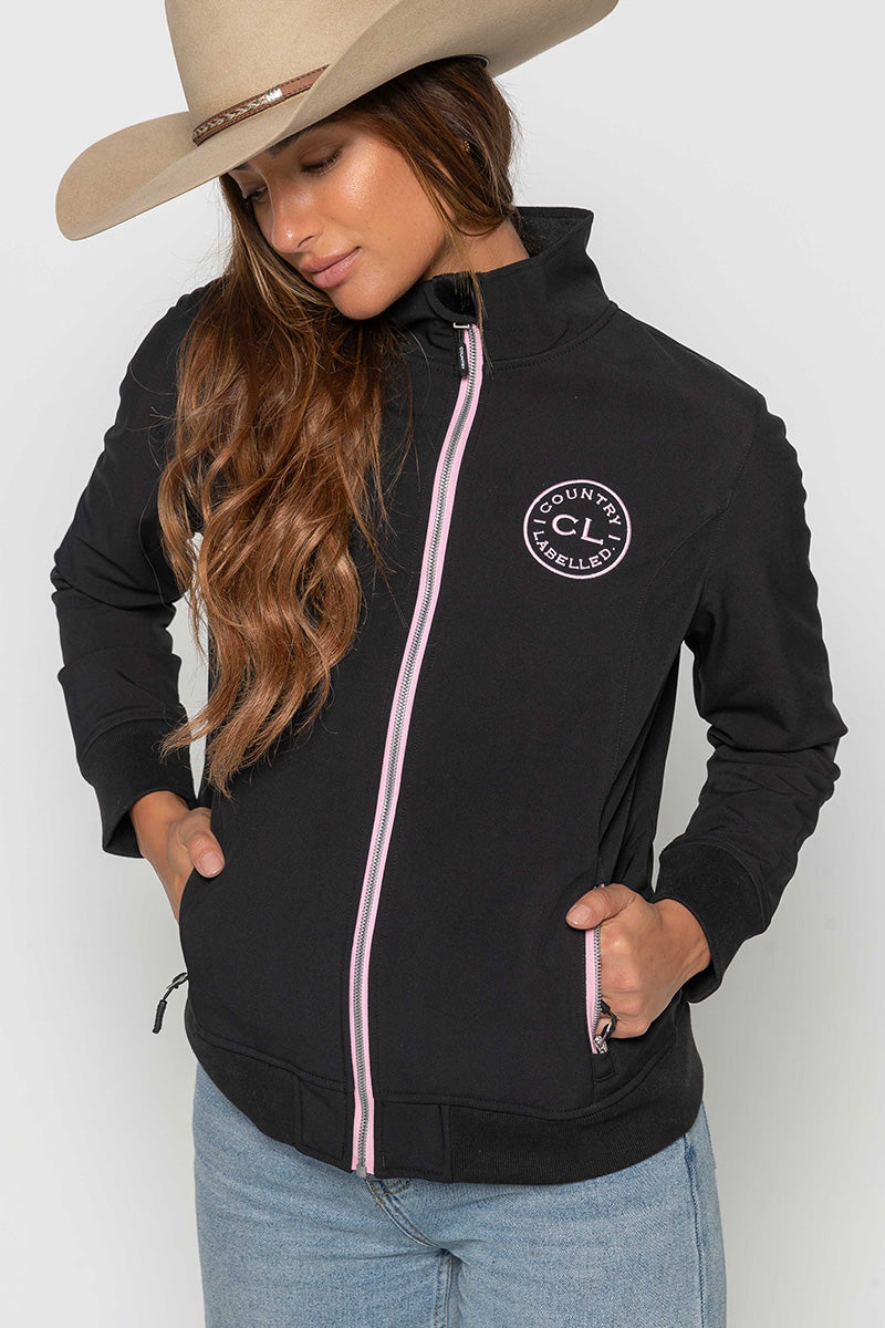 Womens - Rustler - Soft Shell Jacket - Black & Pink