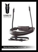 ANANTOMICAL RAISED PATENT CONVERTER CRANK - HAVANA SNAFFLE/DOUBLE NOSEBAND - Flexible Fit Equestrian Australia