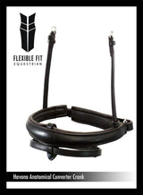 ANANTOMICAL RAISED PLAIN CONVERTER CRANK - HAVANA SNAFFLE/DOUBLE NOSEBAND - Flexible Fit Equestrian Australia