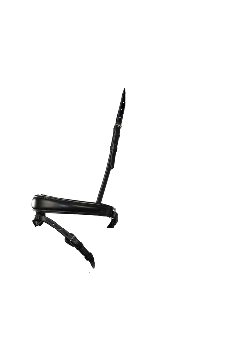 ANATOMICAL RAISED SILVER PIPE CONVERTER CRANK - BLACK SNAFFLE/DOUBLE NOSEBAND - Flexible Fit Equestrian Australia