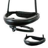 ANATOMICAL RAISED SILVER PIPE EVENTER CONVERTER - BLACK SNAFFLE/DOUBLE NOSEBAND - Flexible Fit Equestrian Australia