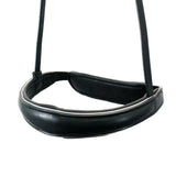 ANATOMICAL RAISED SILVER PIPE EVENTER CONVERTER - BLACK SNAFFLE/DOUBLE NOSEBAND - Flexible Fit Equestrian Australia