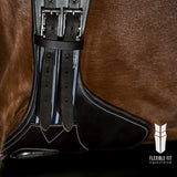 Anatomical Short Stud Girth - Blue & White Elastic