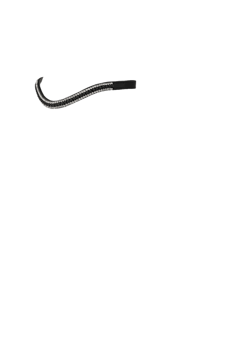 Black Pearl with Clear Crystal Wave - Black Browband - Flexible Fit Equestrian Australia