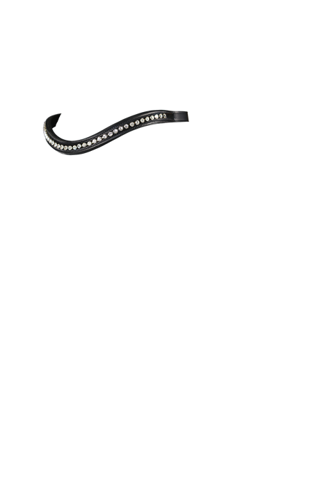 CLEAR CRYSTAL MID THIN WAVE - BLACK BROWBAND - Flexible Fit Equestrian Australia