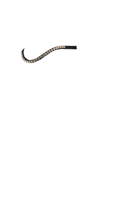 Single Row Crystal Deep Wave - Black Browband