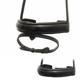 EXTRA WIDE STRAIGHT RAISED PATENT CONVERTER CRANK - BLACK SNAFFLE/DOUBLE NOSEBAND - Flexible Fit Equestrian Australia
