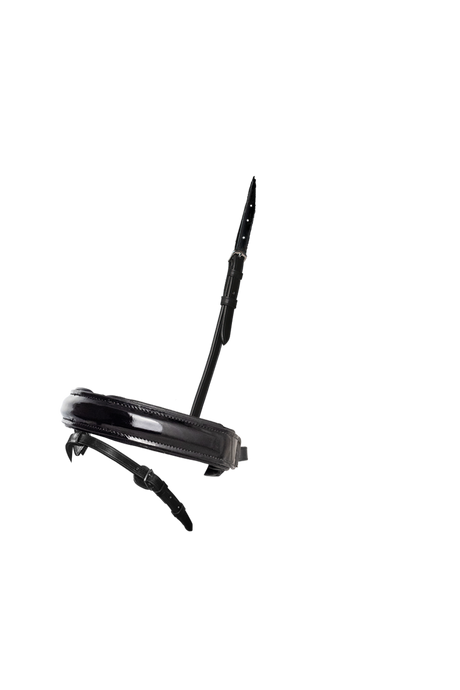 EXTRA WIDE STRAIGHT RAISED PATENT CONVERTER CRANK - BLACK SNAFFLE/DOUBLE NOSEBAND - Flexible Fit Equestrian Australia