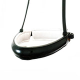 EXTRA WIDE STRAIGHT RAISED PATENT WHITE PADDED CONVERTER CRANK - BLACK SNAFFLE/DOUBLE NOSEBAND - Flexible Fit Equestrian Australia