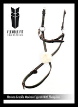 FIGURE 8 WITH SHEEPSKIN- HAVANA NOSEBAND - Flexible Fit Equestrian Australia
