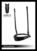FLAT DROP - BLACK NOSEBAND - Flexible Fit Equestrian Australia