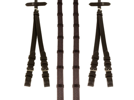 Rubber Grip Split Havana Reins