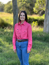 The Arena Full Button Work Shirt - Grapefruit