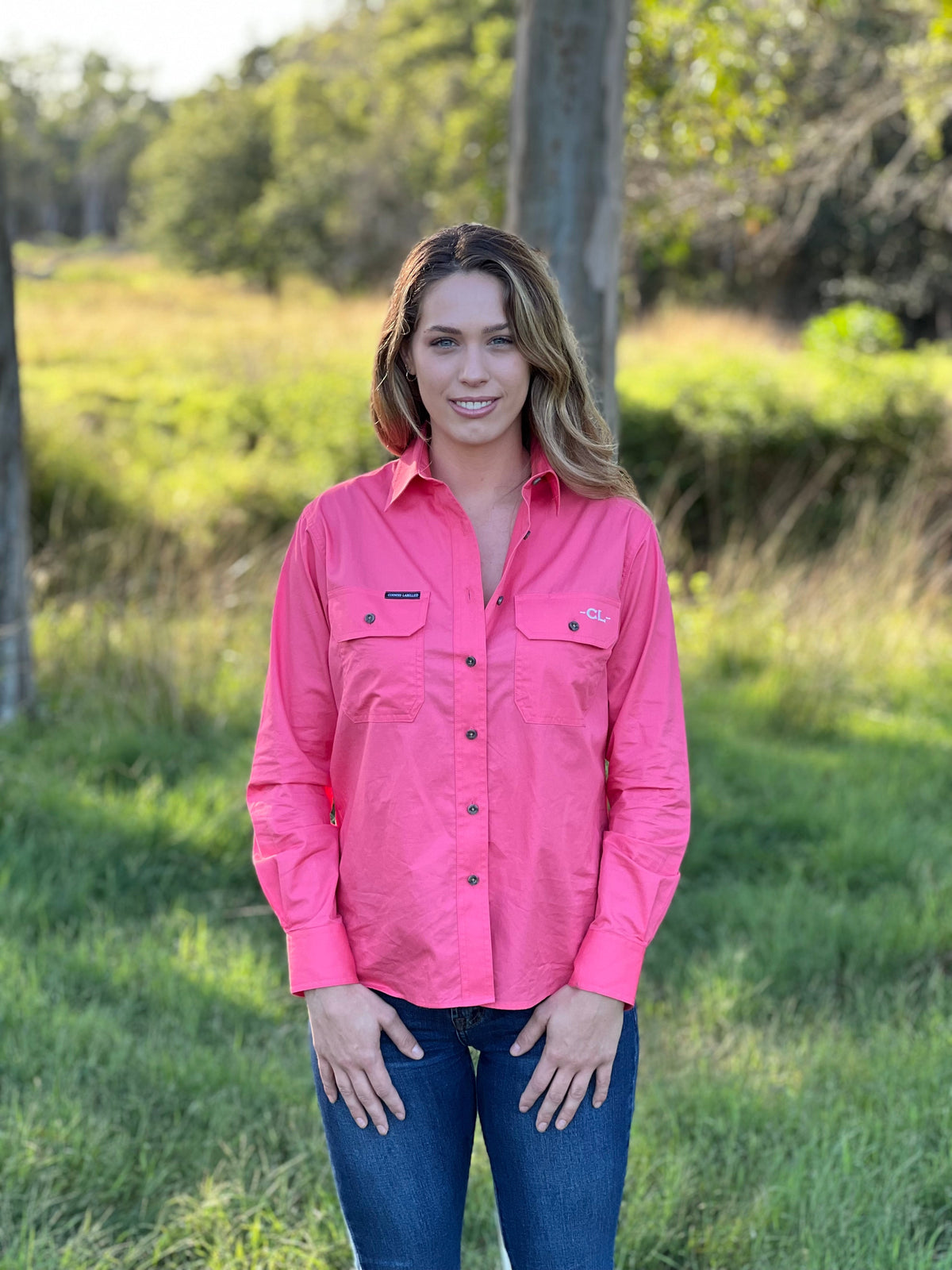 The Arena Full Button Work Shirt - Grapefruit