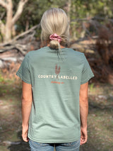 Women's Classic Signature CL T Shirt  - Sage - Wheat Grass Logo