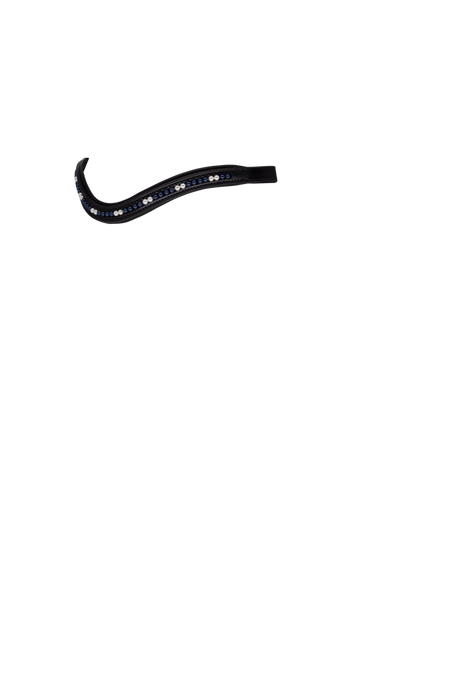 NAVY AND DOUBLE CREAM PEARL WAVE - BLACK BROWBAND - Flexible Fit Equestrian Australia