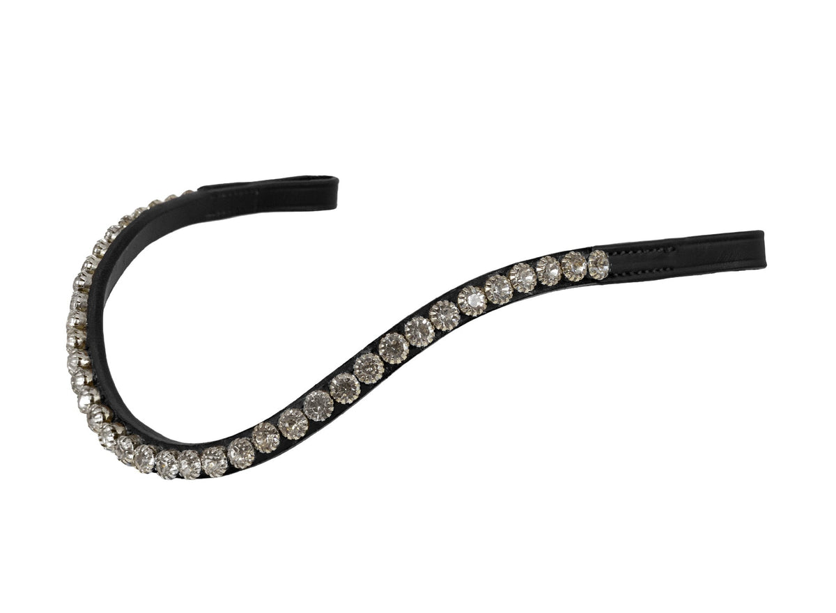 Single Row Crystal Deep Wave - Black Browband