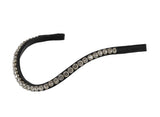 Single Row Crystal Deep Wave - Black Browband