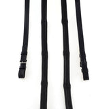 PADDED LEATHER  5/8 BUCKLE SCHOOLING BLACK REINS - Flexible Fit Equestrian Australia