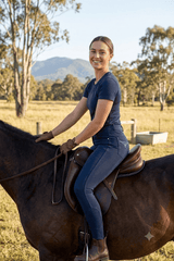 Peter Williams Riding Apparel Breeches Jenna - Navy Ladies Denim Riding Breeches | Full Gel Seat