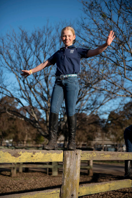 Peter Williams Riding Apparel Breeches Lennox Youth Horse Riding Denim Breeches
