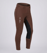 Peter Williams Riding Apparel Horse Riding Jodhpurs Chocolate & Black - Pull On Riding Jodhpurs with Gel Seat and Phone Pocket