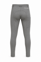 Peter Williams Riding Apparel Horse Riding Jodhpurs Grey Pull On Riding Jodhpurs | Gel Seat & Phone Pocket