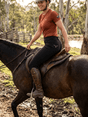 Peter Williams Riding Apparel Horse Riding Jodhpurs Jess - Black Ladies Denim Riding Jodhpurs | Faux Suede Knee