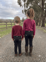 Peter Williams Riding Apparel Horse Riding Jodhpurs Jett - Kids Black Denim Riding Jeans with Suede Knee