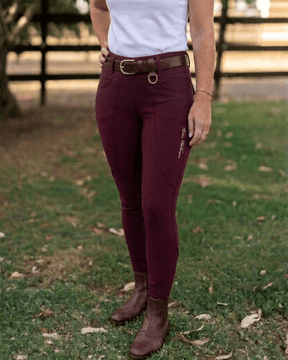 Peter Williams Riding Apparel Horse Riding Tights Ladies Red Wine Riding Tights – Full Gel Seat