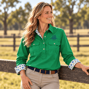 Peter Williams Riding Apparel Long Sleeve Shirt Workwear Shirt - Green