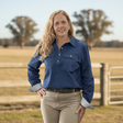 Peter Williams Riding Apparel Long Sleeve Shirt Workwear Shirt - Navy Blue