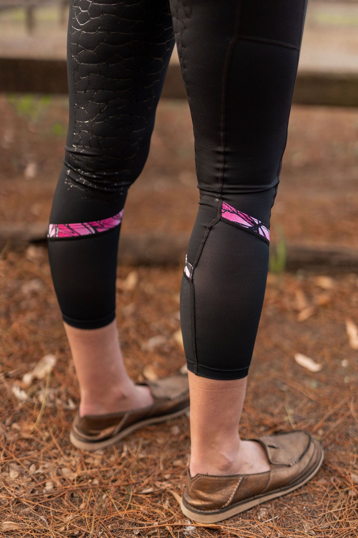 Peter Williams Riding Apparel Riding Pants Performance Riding Tights with Pocket  - PINK BUTTERFLY